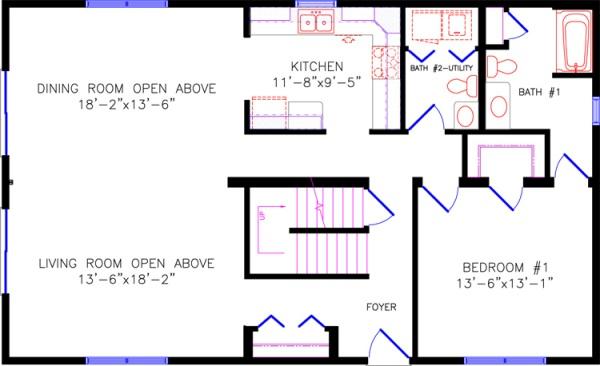 open floor plan with loft main floor alt plan4730 loft 28x461288 sq ft chalet open floor plan with loft main floor alt plan4730 loft 28x461288 sq ft chalet